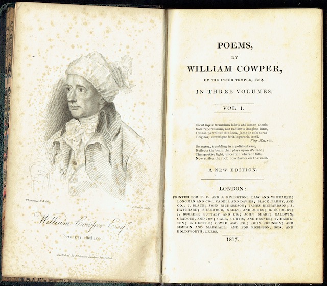 Poems By William Cowper, Of The Inner Temple, Esq. Vol. I